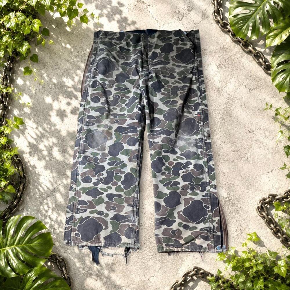 Carhartt Digital Camo Duck Hunter Carpenter Pants Repair Project us sz 40x30 VTG